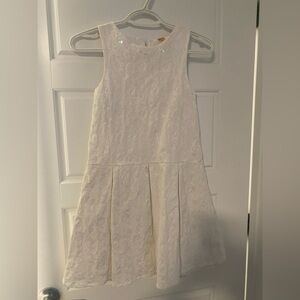 White Iridescent Kids Formal Dress Party Communion Wedding